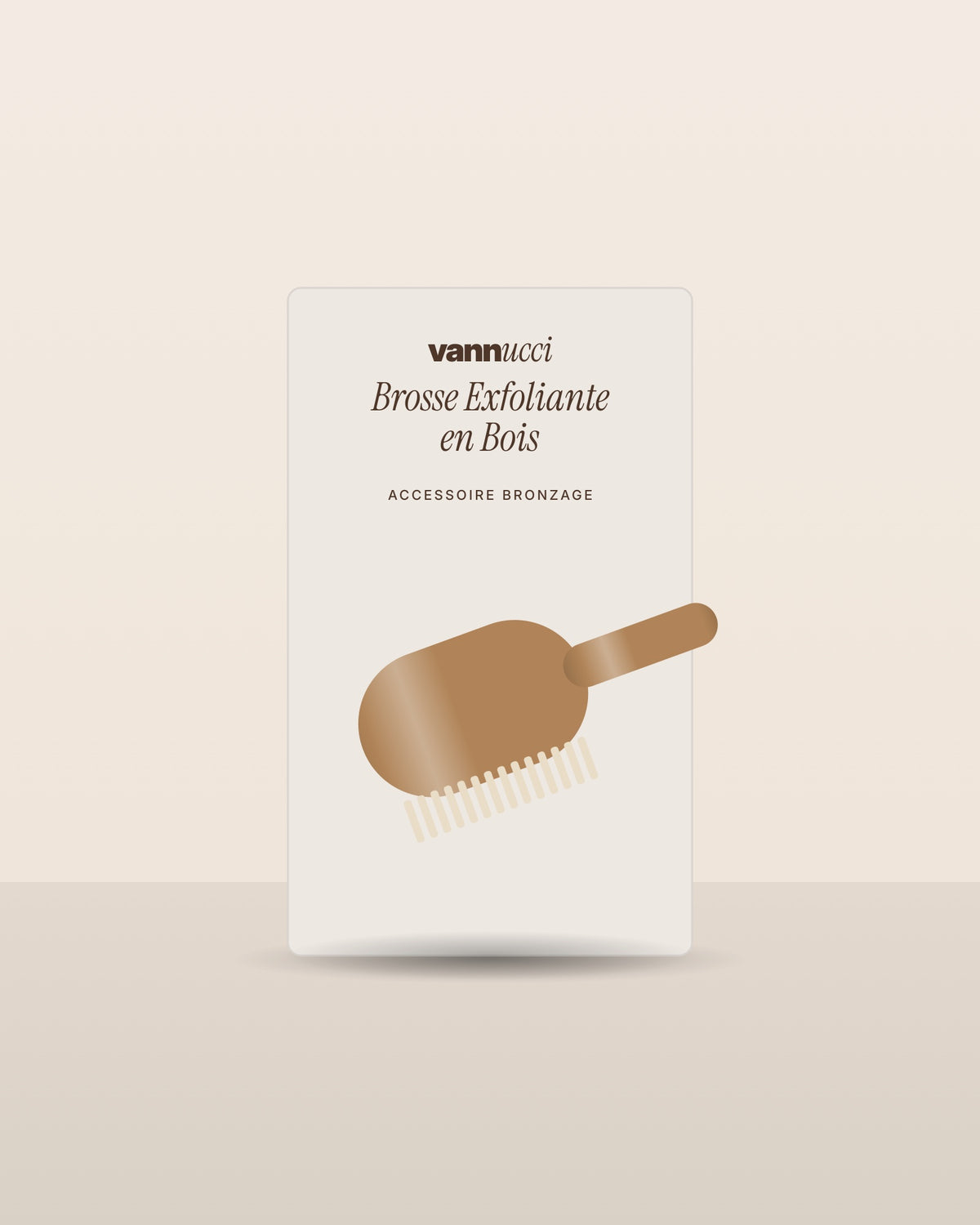 Brosse Exfoliante en Bois Vannucci, brosse en bois sur fond clair
