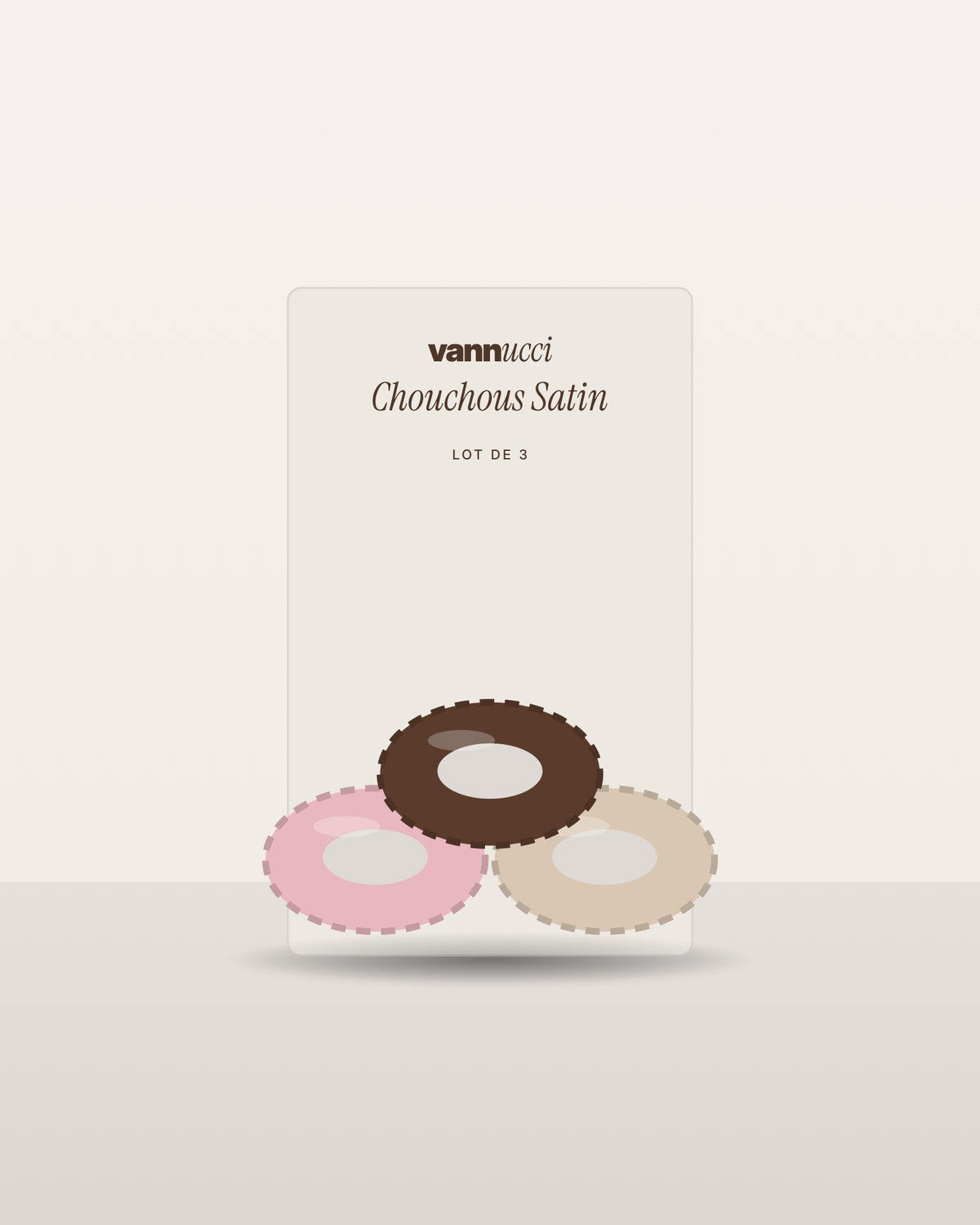 Chouchous Satin Vannucci, chouchous sur fond clair