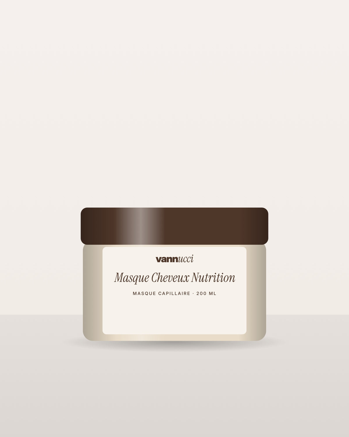 Masque Cheveux Nutrition Vannucci, pot sur fond clair